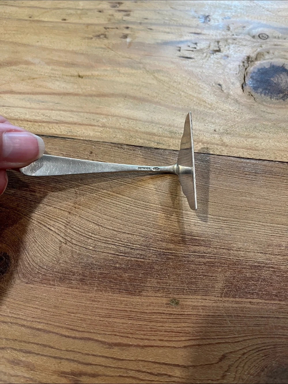 Vintage STERLING SILVER Food Pusher Ornate Handle